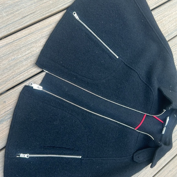 Armani Exchange 100% Wool Center Zip Poncho Size XS - Picture 6 of 12